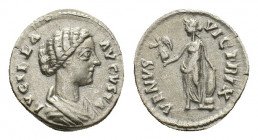 Lucilla (Augusta, 164-182). AR Denarius (16,89 mm, 3,23 g). Rome, AD 164-167. Diademed and draped bust r., hair knotted behind. R/ Venus standing l., ...