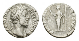 Commodus (AD 177-192). AR Denarius (15,05 mm, 2,43 g). Rome, AD 185. Laureate head r. R/ Felicitas standing l., holding caduceus and sceptre. RIC 143....