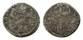 Commodus (AD 177-192). AR Denarius (18,06 mm, 3,21 g). Rome, AD 189. Laureate head r. R/ Jupiter standing l., holding thunderbolt and scepter; at feet...
