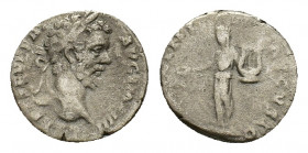 Septimius Severus (AD 193-211) AR Denarius (16,95 mm, 3,11 g). Rome, AD 194-195. Laureate bust r. R/ Apollo standing facing, head l., holding patera a...
