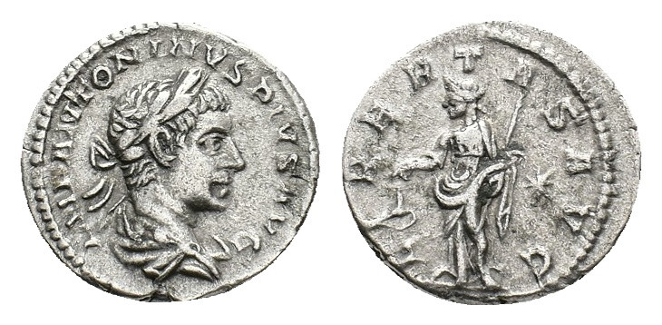 Elagabalus (AD 218-222). AR Denarius (18,45 mm, 2,91 g). Rome, AD 218-222. Laure...