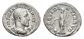 Maximinus I (AD 235-238). AR Denarius (20,57 mm, 2,89 g). Rome, AD 235-236. Laureate, draped and cuirassed bust r. R/ Providentia standing l., holding...