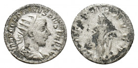 Gordian III (AD 238-244). AR Antoninianus (21,63 mm; 4,31 g). Rome, AD 241-243. Radiate, draped and cuirassed bust r. R/ Laetitia standing r. with wre...