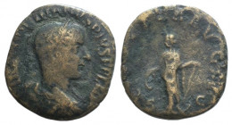 Gordian III (AD 238-244). Æ Sestertius (29mm, 17.69g, 12h). Rome, 241. Laureate, draped and cuirassed bust r. R/ Laetitia standing facing, head l., ho...