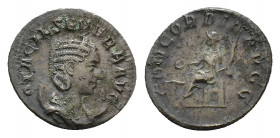 Otacilia Severa (Augusta, 244-249). AR Antoninianus (21,29 mm, 3,66 g). Rome, AD 247. Draped bust right, wearing stephane, set on crescent. R/ Concord...