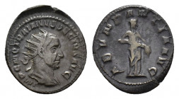 Trajan Decius (AD 249-251). AR Antoninianus (20,85 mm, 3,90 g), Rome. Radiate and cuirassed bust r. R/ Abundantia standing r., holdin emptying cornuco...