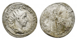Trebonianus Gallus (AD 251-253). AR Antoninianus (20,85 mm; 4,19 g). Rome, AD 251-253. Radiate, draped and cuirassed bust r. R/ Annona standing r., ho...