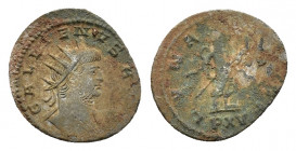 Gallienus (AD 253-268). BI Antoninianus (20,12 mm, 3,56 g). Antioch, AD 266-267. Radiate and cuirassed bust r. R/ Diana advancing r., holding lighted ...