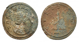 Salonina (Augusta, 254-268). Æ Antoninianus (20,46 mm, 3,45 g). Antioch, AD 264. Diademed and draped bust r., set on crescent. R/ Ceres seated l., hol...