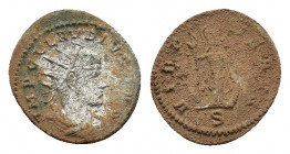 Claudius II Gothicus (268-270). BI Antoninianus (19,18 mm, 2,94 g), Antioch, AD 268-269. Radiate, draped and cuirassed bust r. R/ Minerva standing fro...