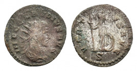 Claudius II Gothicus (268-270). BI Antoninianus (18,09 mm, 2,98 g), Antioch, AD 268-269. Radiate, draped and cuirassed bust r. R/ Minerva standing fro...