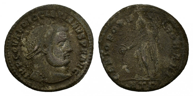 Diocletian (284-305). Æ follis (27,43 mm, 9,98 g). Heraclea, AD 297-298. Laureat...