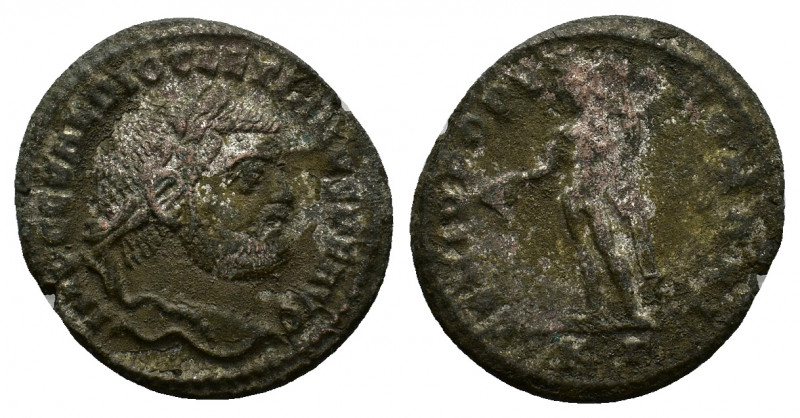 Diocletian (284-305). BI follis (26,31 mm, 8,44 g). Uncertain mint. Laureate hea...