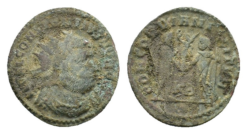 Constantius I (Caesar, 295-299). Æ Radiate fraction (21,57 mm, 2,68 g). Cyzicus,...