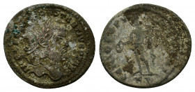 Constantius I (305-306). Æ Follis (27,93 mm, 9,59 g). Cyzicus, AD 305-306. Laureate head r. R/ Genius standing facing, head l., holding patera from wh...