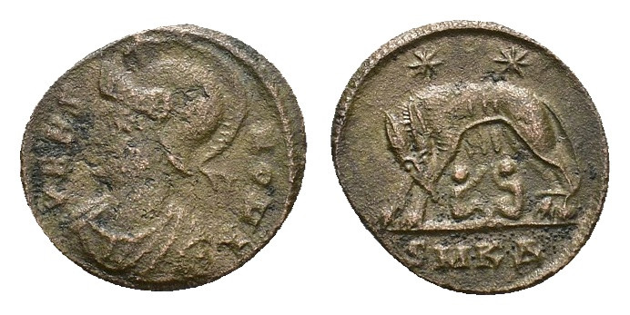 Constantine I (307-337). Ӕ Follis (17,17 mm, 2,39 g). Cyzicus, AD 333-334. Helme...