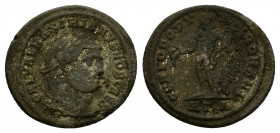 Maximinus II (Caesar, 305-310). Æ Follis (28,04 mm, 11,82 g). Heraclea, AD 305-306. Laureate head r. R/ Genius standing l., wearing modius, holding pa...