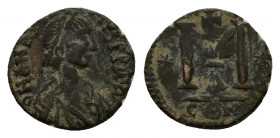 Anastasius I (491-518), Æ 40 Nummi (21,29 mm, 5,62 g). Constantinople, AD 498-518. Diademed, draped and cuirassed bust r., R/ Large M between two star...