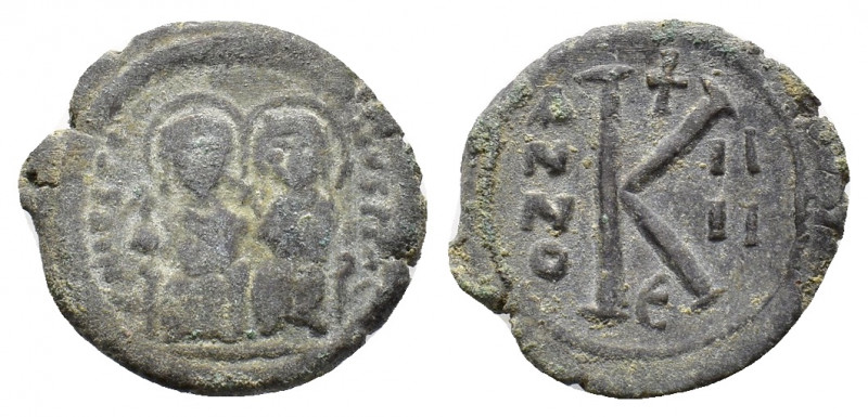 Justin II and Sophia (565-578). Æ 20 Nummi (21,91 mm, 5,69 g). Constantinople, A...