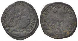 Italy, L'Aquila. Ferdinando I d'Aragona (1458-1494). Æ Cavallo (19mm, 1.34g, 6h). Crowned head r. R/ Horse stepping r.; eagle before, T below. MIR 95....