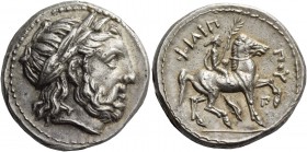 Kings of Macedonia, Philip II 359 – 336 and posthumous issues. Tetradrachm, Amphipolis circa 323-315 BC, AR 14.33 g. Laureate head of Zeus r. Rev. ΦIΛ...