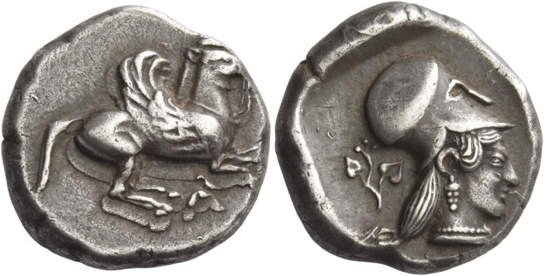 Epirus, Ambracia. Stater circa 480-456, AR 8.31 g. Pegasus flying r.; below, Λ. ...