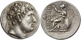 Kings of Pergamum, Attalos I, 241 – 197 BC. Tetradrachm 241-197, AR 17.10 g. Laureate head of Philetarus r. Rev. ΦΙΛΕΤΑΡΟΥ Helmeted Athena seated l., ...