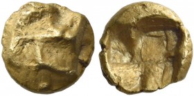 Asia Minor, uncertain mint. 1/24 of stater of Phocaic standard 6th century BC, EL 0.63 g. Swastika in relief on raised square. Rev. Incuse punch. SNG ...