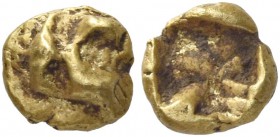 Asia Minor, uncertain mint. 1/48 of stater of Euboic Attic standard 6th century BC, EL 0.36 g. Swastika in relief on raised square. Rev. Incuse punch....