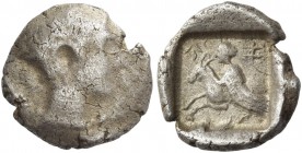 Timorachis, 400 – 380. 1/12 Siglos circa 400-380, AR 0.83 g. pa ti in Cypriot characters Head of Apollo r. Rev. pa ti in Cypriot characters Aphrodite ...