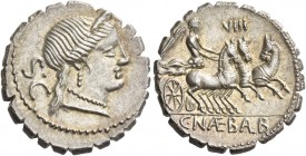 C. Naevius Balbus. Denarius 79, AR 3.89 g. Diademed head of Venus r.; behind, S C. Rev. Victory in triga r.; above, VIII. In exergue, C NAE BALB. Babe...