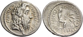 C. Memmius C. f. Denarius 56, AR 3.89 g. C·MEMMI·C·F· – QVIRINVS Laureate head of Quirinus r. Rev. MEMMIVS· AED·CERIALIA·PREIMVS·FECIT Ceres l. seated...
