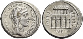 P. Fonteius P. f. Capito. Denarius 55, AR 3.87 g. P·FONTEIVS·CAPITO·III·VIR CONCORDIA Diademed and draped head of Concordia r. Rev. T·DIDI· – VIL·PVB ...