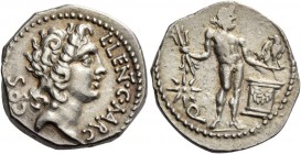 L. Cornelius Lentulus and C. Claudius Marcellus.Denarius, Apollonia and Asia 49, AR 3.93 g. L·LENT·C·MARC Head of Apollo r.; behind, COS. Rev. Jupiter...
