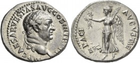 Vespasian, 69 – 79. Denarius Ephesus 71, AR 3.42 g. IMP CAESAR VESPAS AVG COS III TR [P P P] Laureate head r. Rev. PACI – AVGVSTAE Draped Victory alig...