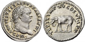 Titus augustus, 79 – 81. Denarius 1st January-30th June 80, AR 3.49 g. IMP TITVS CAES VESPASIAN AVG P M Laureate head with slight beard r. Rev. TR P I...