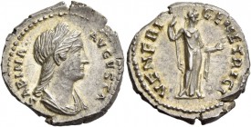 Sabina, wife of Hadrian. Denarius 128-136, AR 3.52 g. SABINA – AVGVSTA Diademed and draped bust r. with hair waved and knotted in plait. Rev. VENERI –...