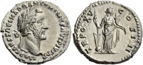 Antoninus Pius, 138 – 161. Denarius 151-152, AR 3.68 g. IMP CAES T AEL HADR ANTONINVS AVG PIVS P P Laureate head r. Rev. TR PO[T] XV – COS I[I]II Fort...