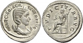Otacilia Severa, wife of Philip I. Antoninianus circa 244-246, AR 4.25 g. MARCIA OTACIL SEVERA AVG Diademed and draped bust r. on crescent. Rev. PVDIC...