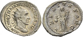 Trajan Decius, 249 – 251. Antoninianus 249-251, AR 5.07 g. IMP C M Q TRAIANVS DECIVS AVG Radiate, draped and cuirassed bust r. Rev. VBERITAS AVG Uberi...