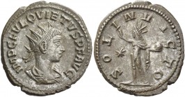 Quietus, 260 – 261. Antoninianus, Samosata 260-261, billon 3.92 g. IMP C FVL QVIETVS P F AVG Radiate, draped and cuirassed bust r. Rev. SOL INVICTO So...