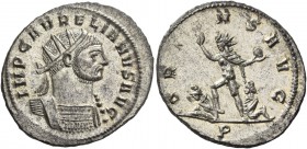 Aurelian, 270 – 275. Antoninianus, Siscia 270-275, billon 4.12 g. IMP C AVRELIANVS AVG Radiate and cuirassed bust r. Rev. OR[IE]NS AVG Sol advancing l...