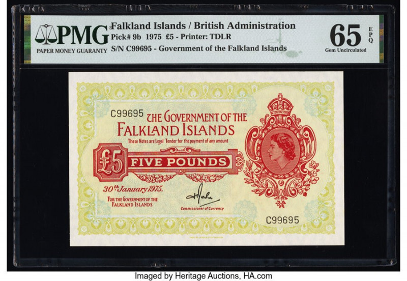 Falkland Islands Government of the Falkland Islands 5 Pounds 30.1.1975 Pick 9b P...