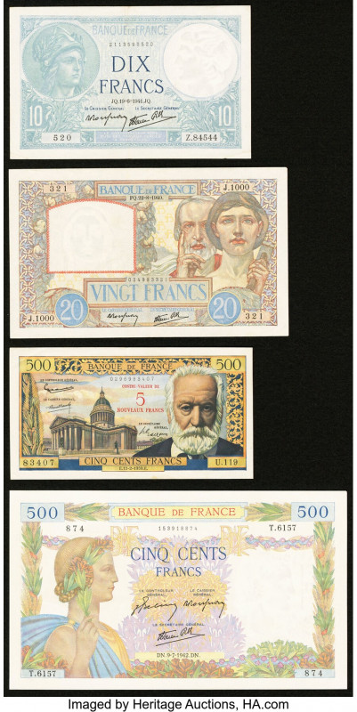 France Banque de France Group Lot of 4 Examples Very Fine-Extremely Fine. 

HID0...