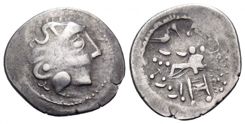 EASTERN CELTS. Circa 2nd Century BC. Drachm (Silver, 18 mm, 2.52 g, 1 h), imitat...