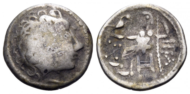 EASTERN CELTS. Circa 2nd Century BC. Drachm (Silver, 16 mm, 2.65 g, 12 h), imita...