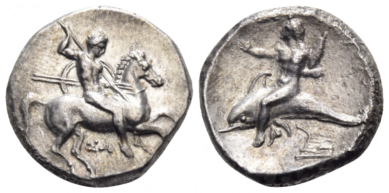 CALABRIA. Tarentum. Circa 290-281 BC. Nomos (Silver, 20 mm, 7.85 g, 2 h), struck...
