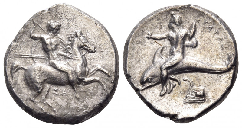 CALABRIA. Tarentum. Circa 290-281 BC. Nomos (Silver, 21 mm, 7.47 g, 6 h), struck...