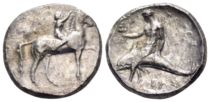 CALABRIA. Tarentum. Circa 280 BC. Nomos (Silver, 21.5 mm, 7.65 g, 1 h), struck u...
