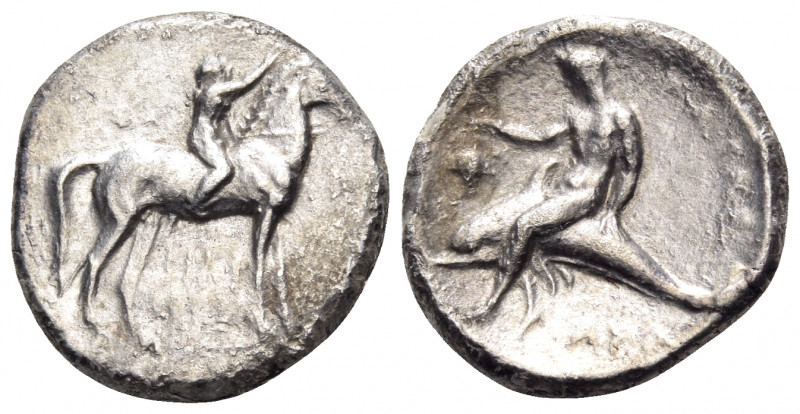 CALABRIA. Tarentum. Circa 280 BC. Nomos (Silver, 22 mm, 7.65 g, 11 h), struck un...